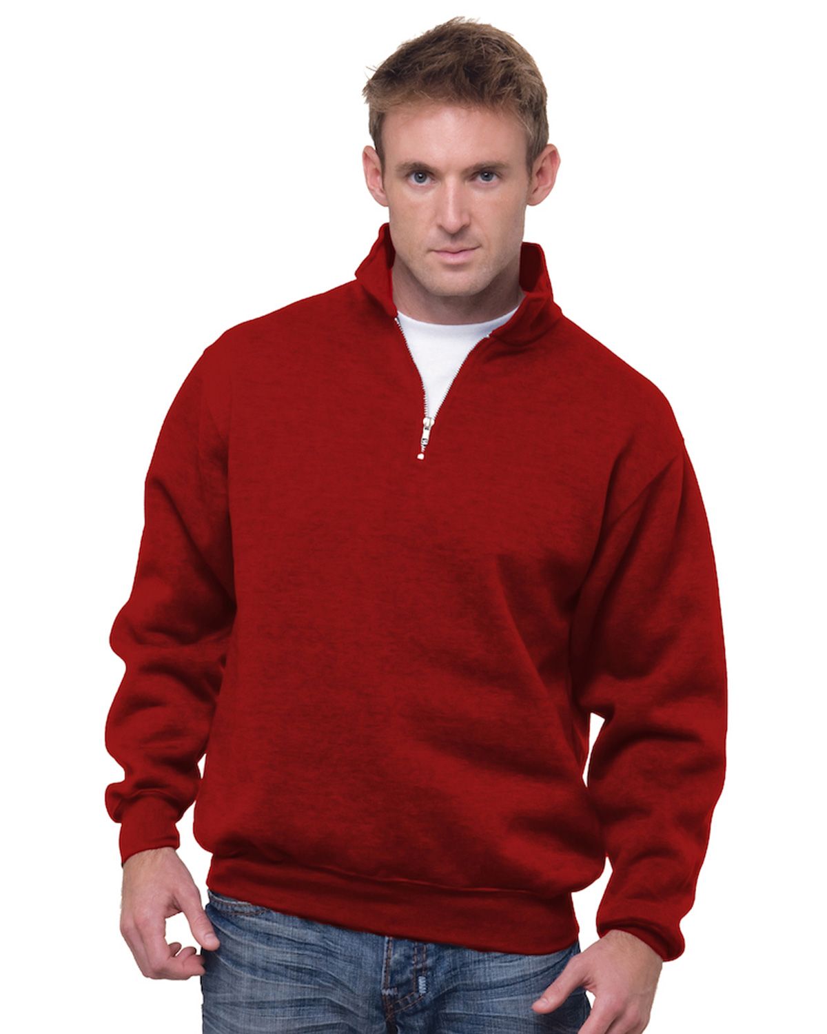 Bayside BA920 Bayside BA920 Unisex 9.5 oz. 80 20 Quarter Zip Pullover Sweatshirt