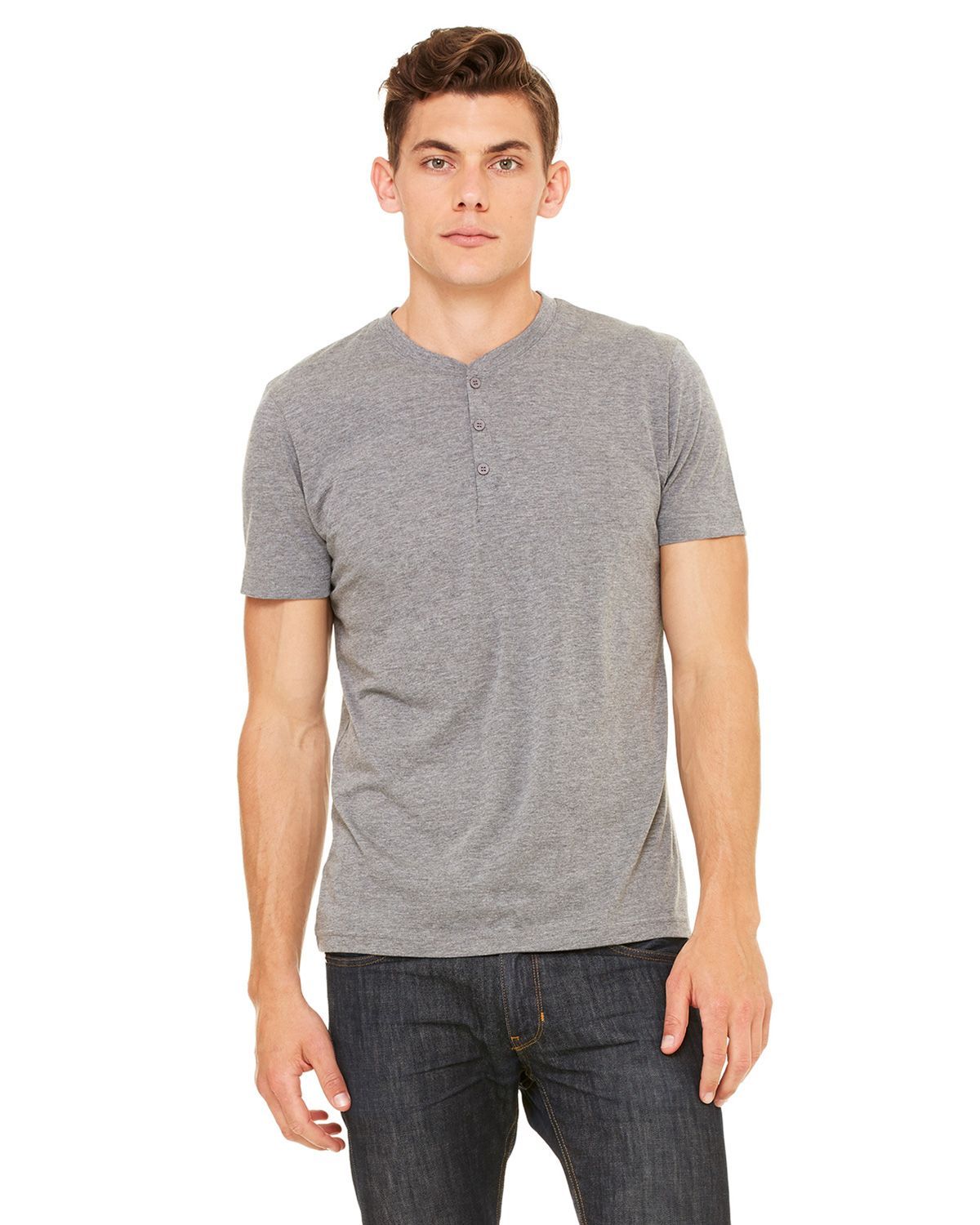 Bella Canvas 3125 Men's Triblend Short-Sleeve Henley