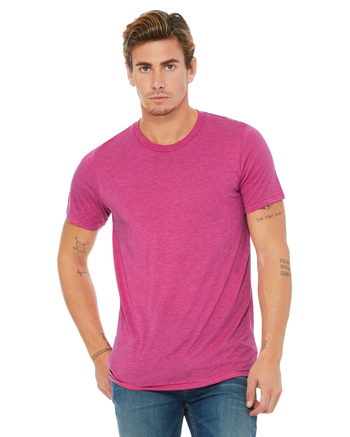 BA GREEN☆ Bella + Canvas 3413 Men's Triblend Short-Sleeve T-Shirt