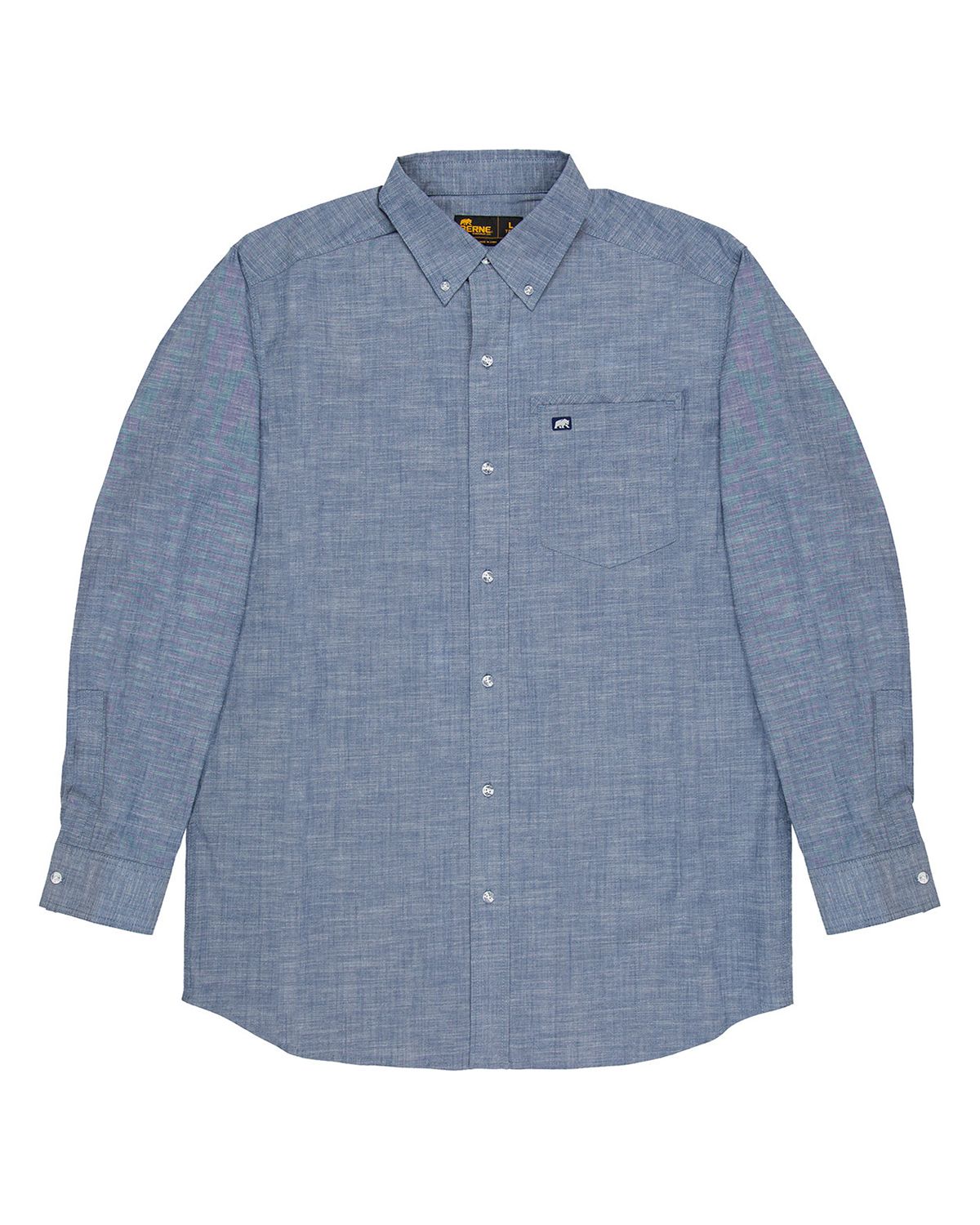 Berne SH28 Men's Foreman Flex180 Chambray Button-Down Woven Shirt