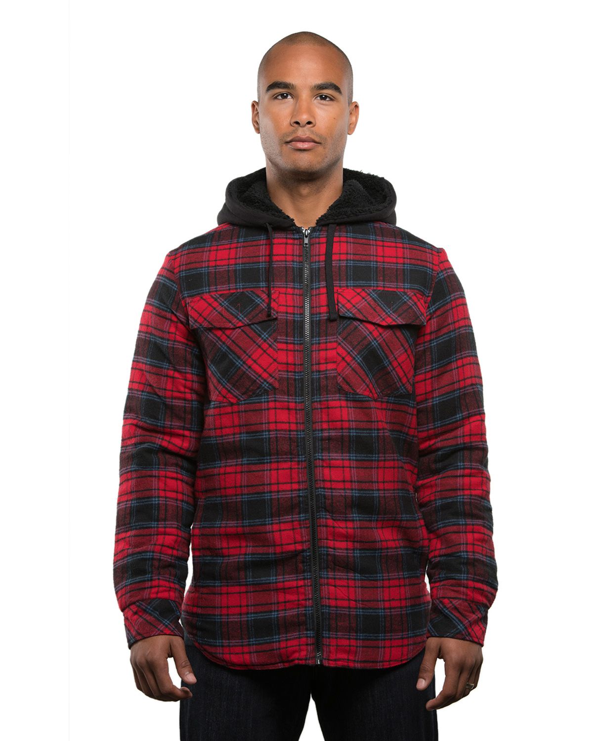Burnside B8620 Men's Hooded Flannel Jacket