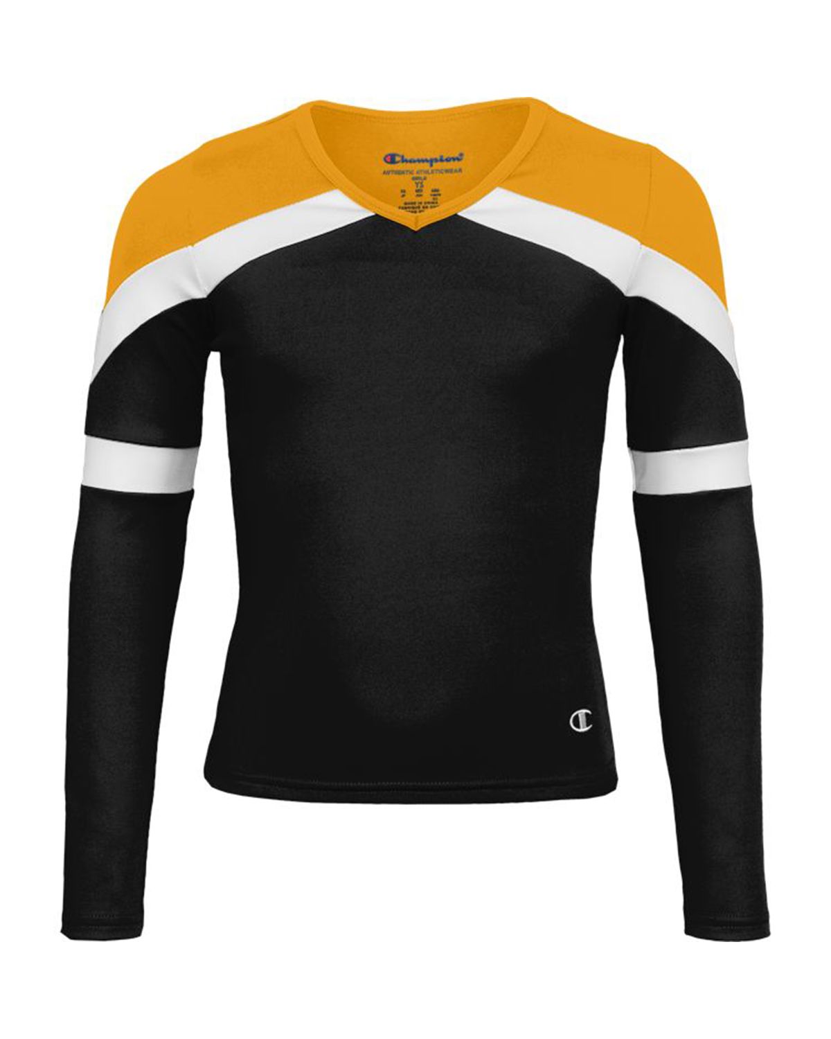 Champion 1164ag Pike Spiritflex Long Sleeve Shell Black Athletic Gold White Medium