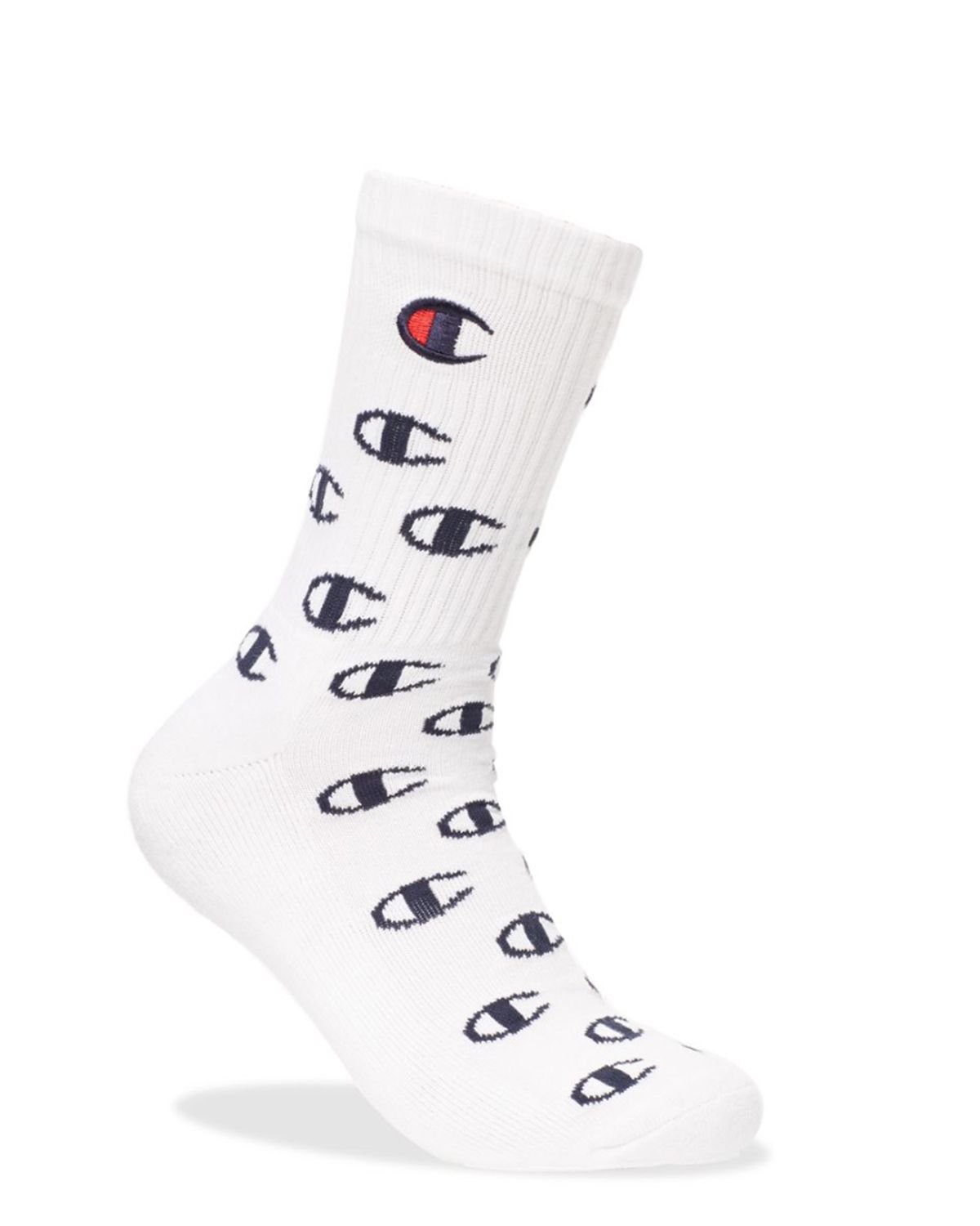 Champion A2231 Life Allover C Crew Socks Embroidered C Logo 1 Pair