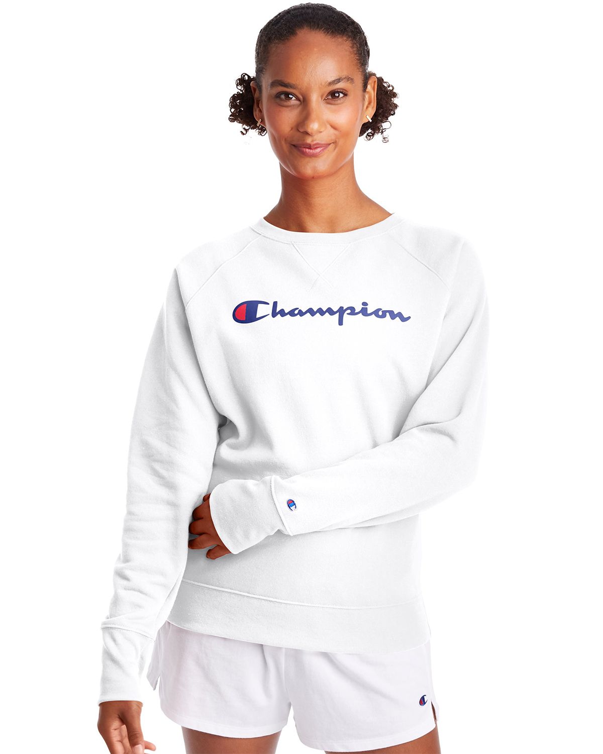 Champion women's powerblend boyfriend crew pullover online