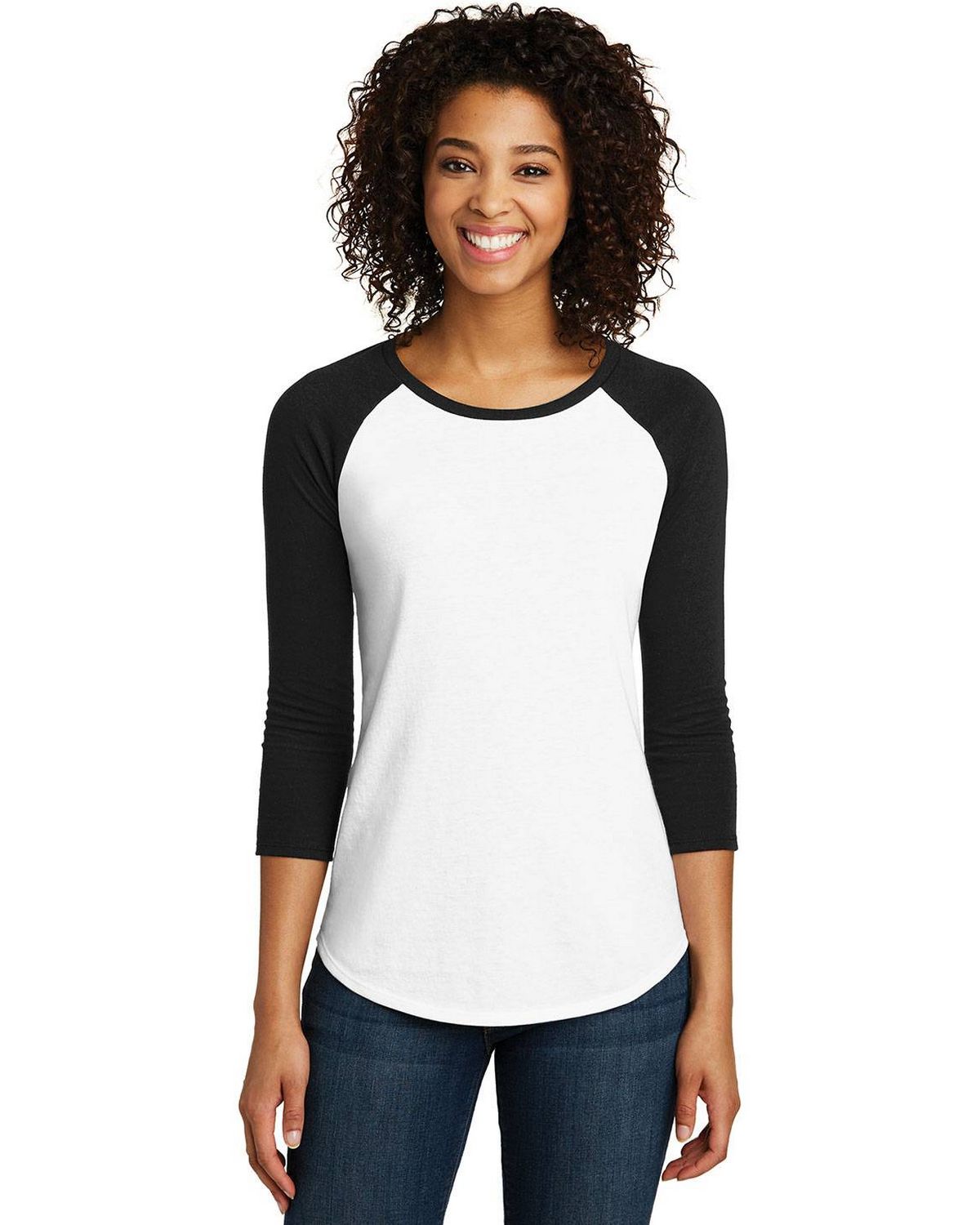 District DT6211 Women's Very Important 3/4 Sleeve Raglan T-Shirt