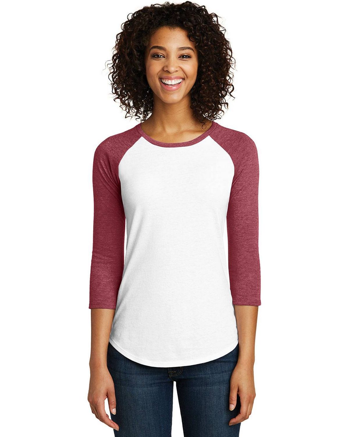 District DT6211 Women's Very Important 3/4 Sleeve Raglan T-Shirt