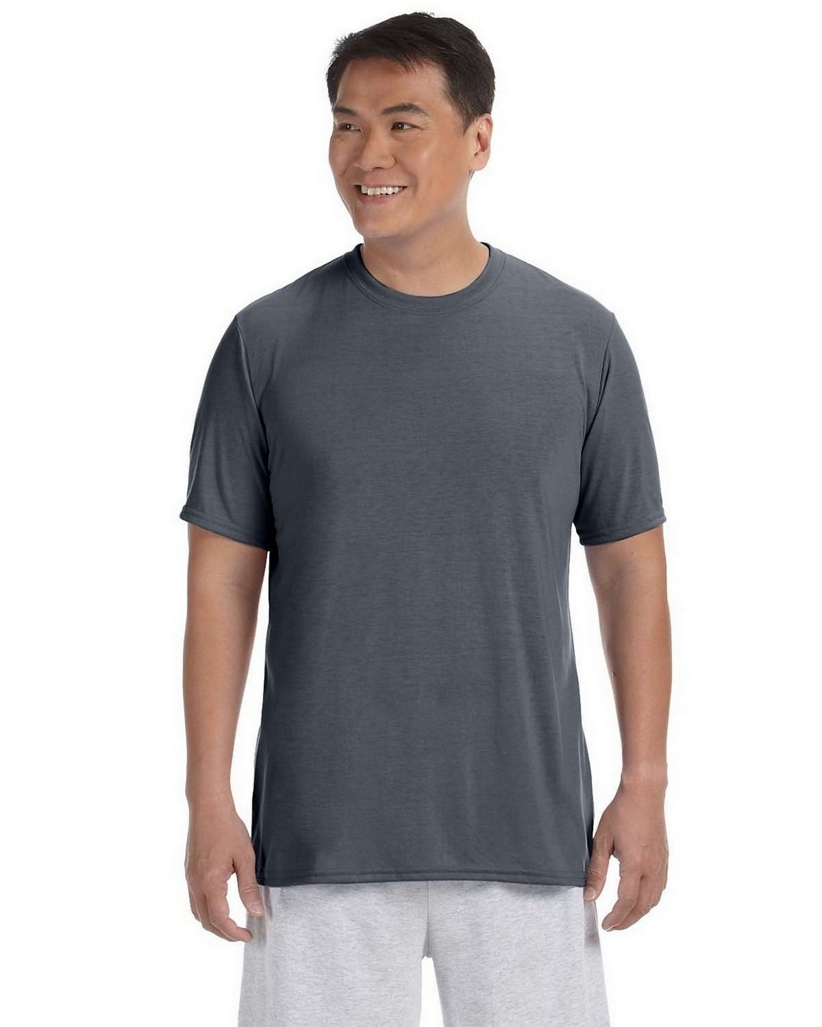 Gildan T-shirt Uomo A Manica Corta – Doppio Ago, Colletto Senza Cuciture – Taglie Forti – Rosso/Grigio Sportivo, XX-Large