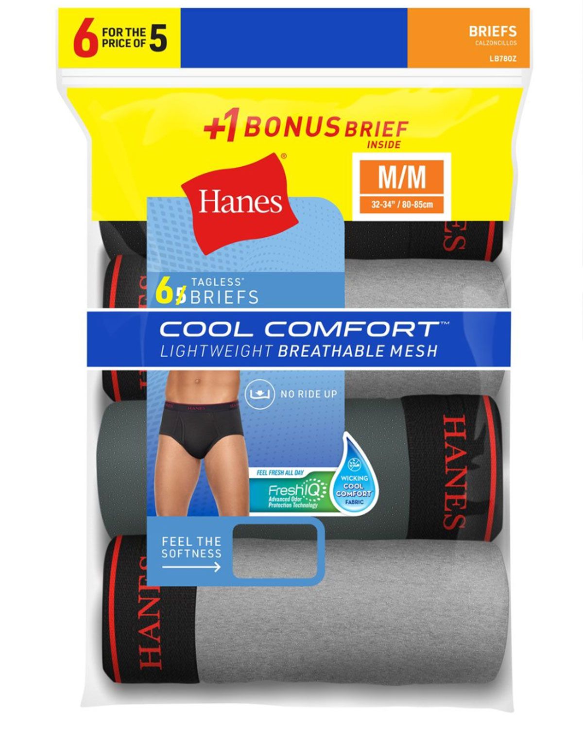Hanes LB780Z Hanes LB780Z Men's FreshIQ Cool Comfort Breathable