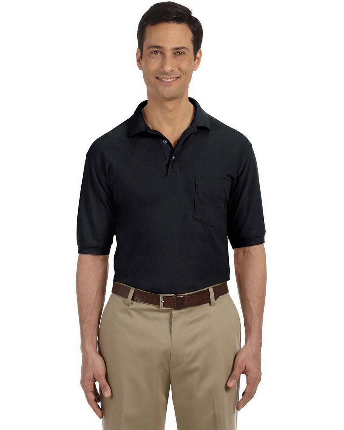 Harriton M265P Men's Easy Blend Polo with Pocket