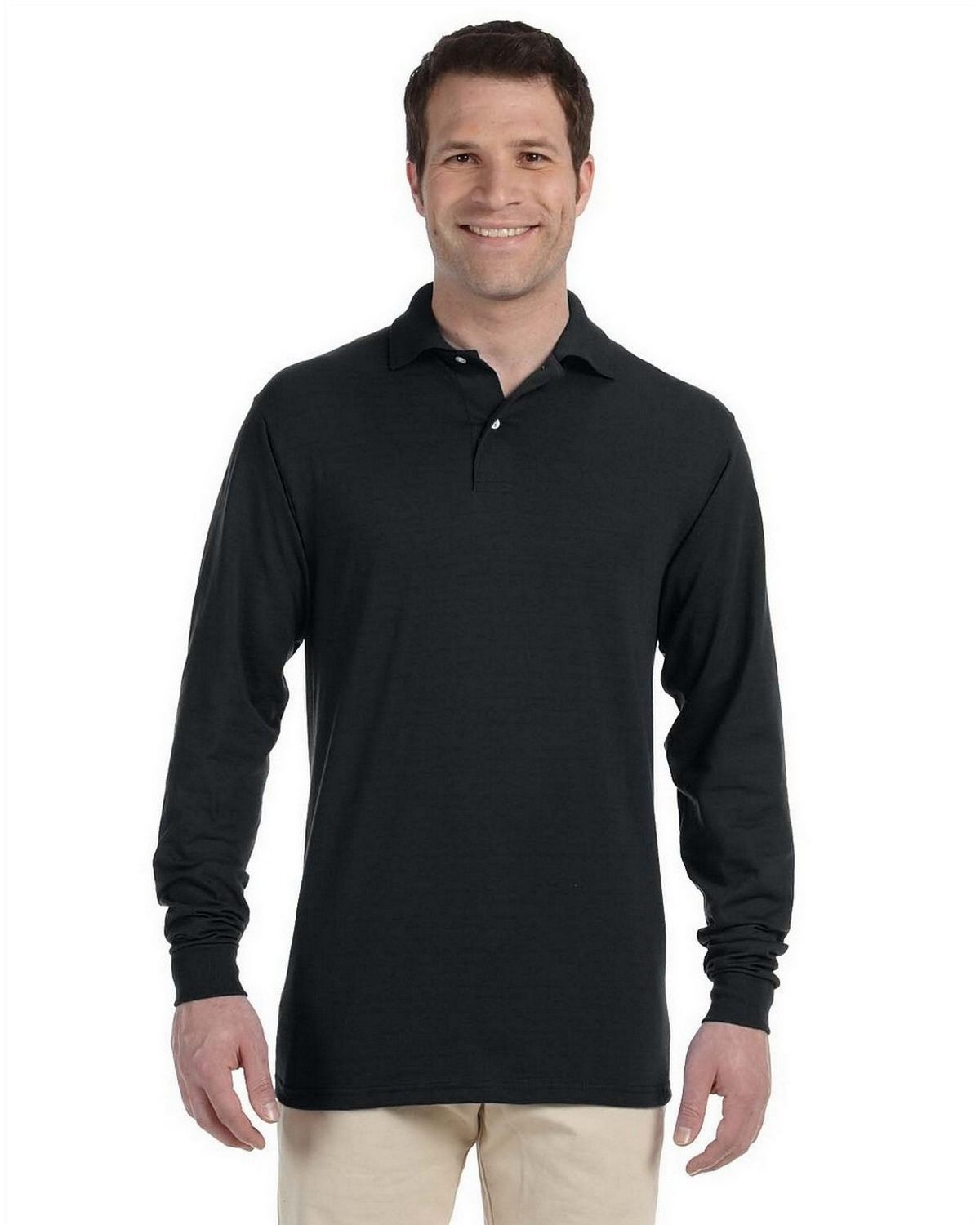 Jerzees 437ML Men's 5.6 oz 50/50 Long-Sleeve Jersey Polo with