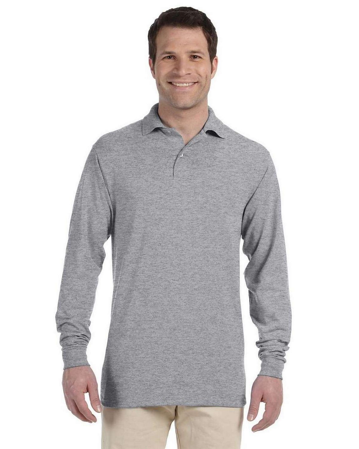 Jerzees 437ML Men's 5.6 oz 50/50 Long-Sleeve Jersey Polo with