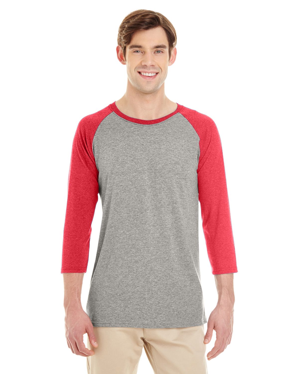 Jerzees 601RR Unisex Triblend Three-Quarter Raglan Baseball T-Shirt