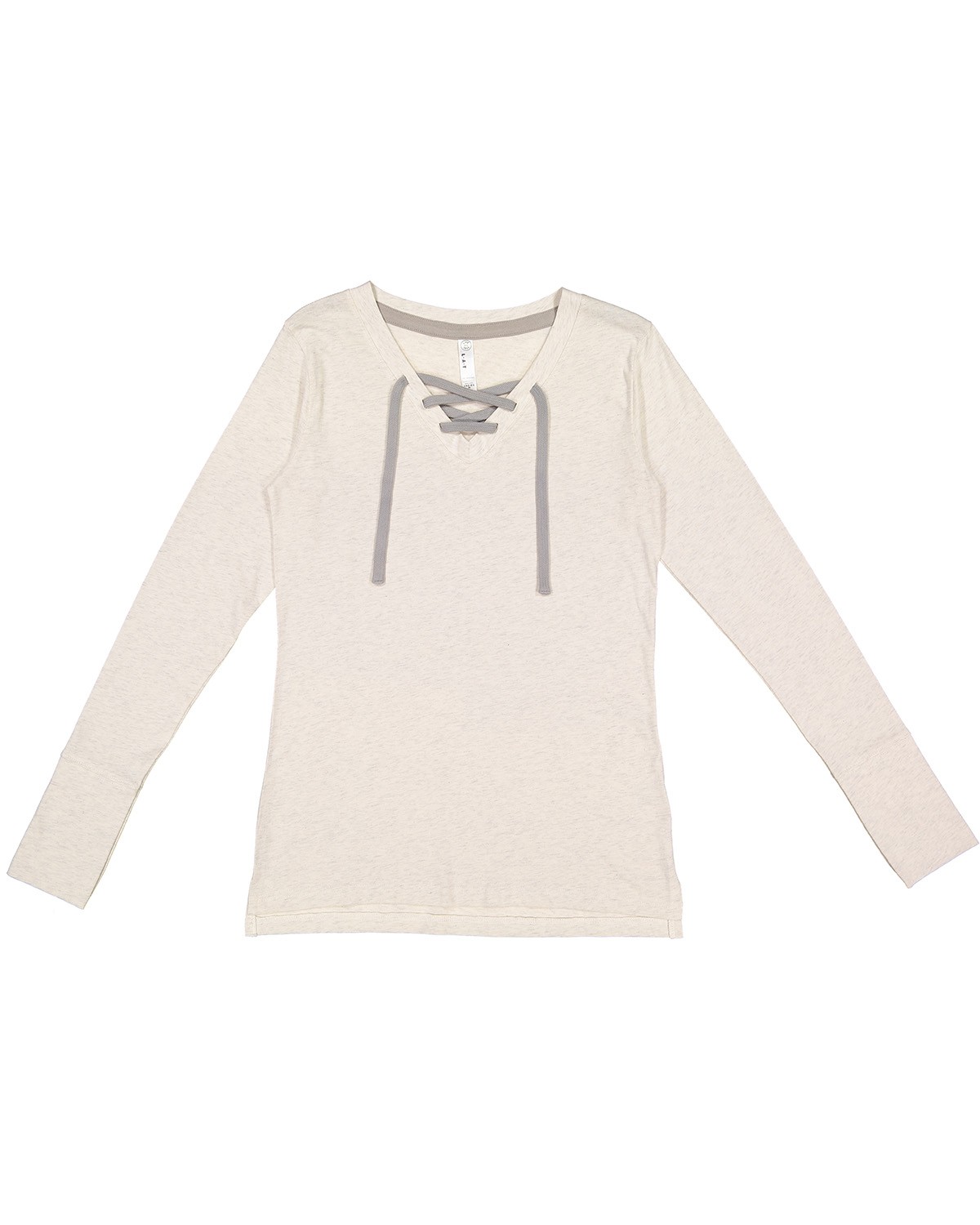 LAT LA3538 | Lat LA3538 Women's Long-Sleeve Fine Jersey Lace-Up T