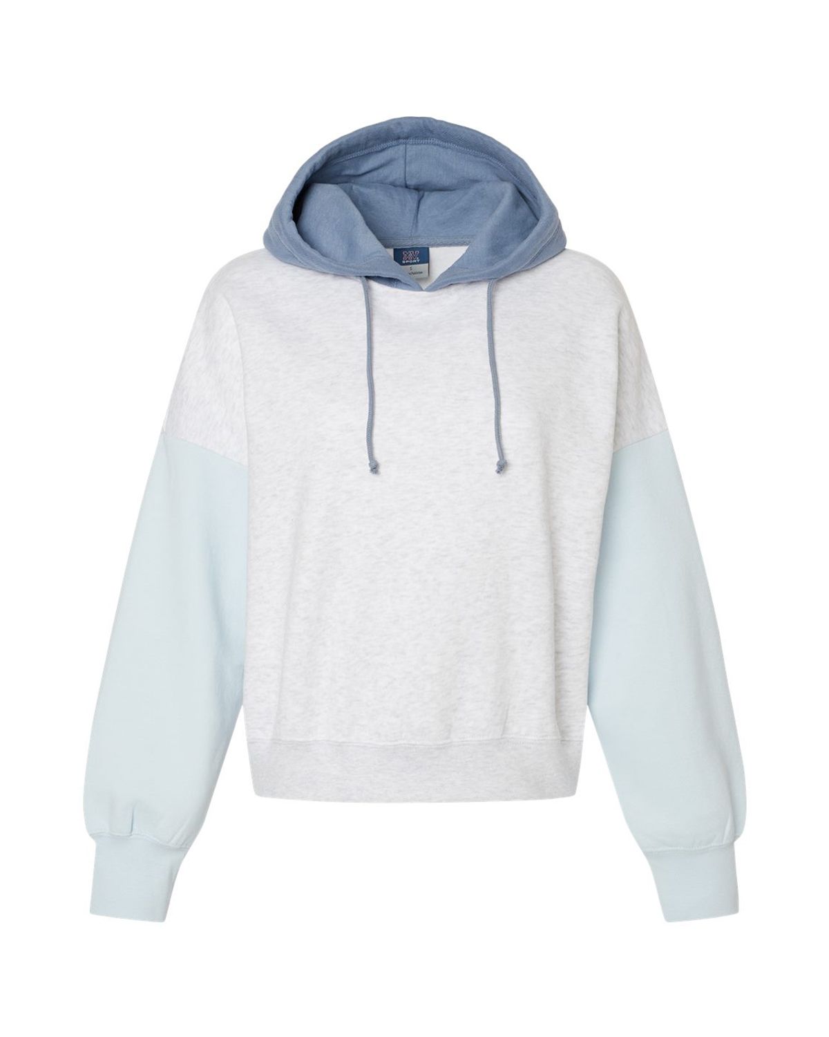 Mv Sport W23716 Women's Fleece Colorblocked Crop Hooded