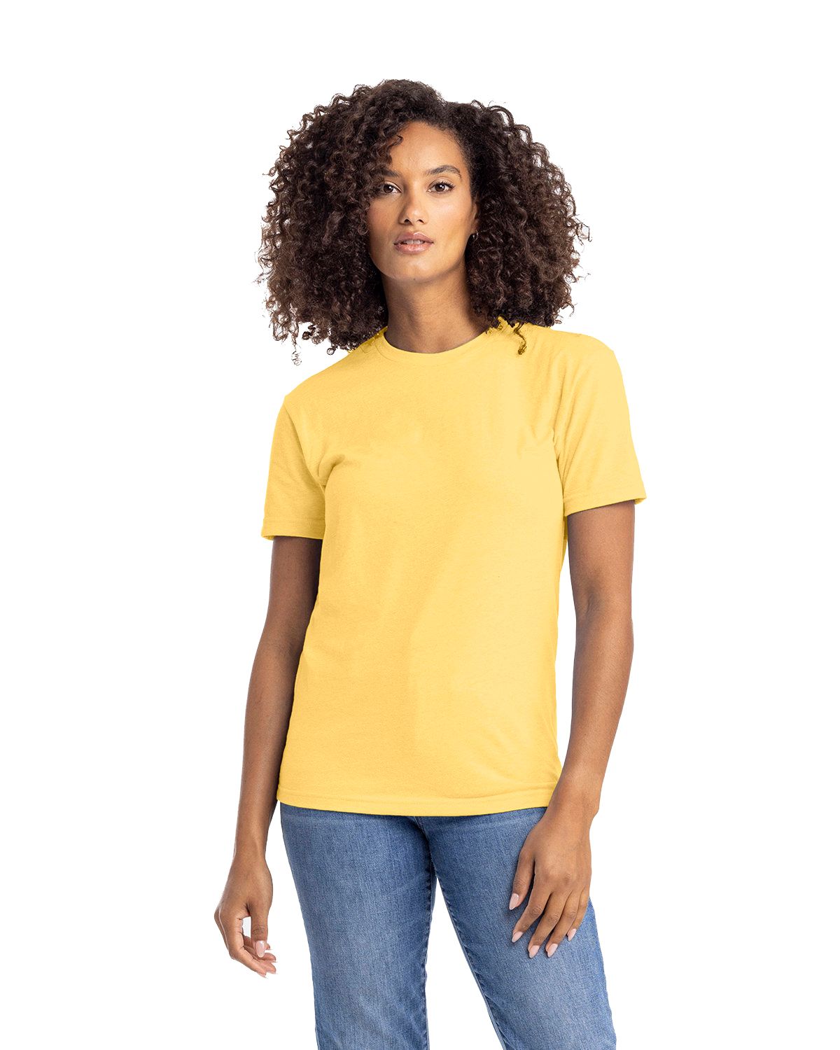 【tyn.TGOR】Crew-neck top L.YELLOW Gildan 5000 Mens Cornsilk Yellow Short Sleeve Crewneck T-Shirt