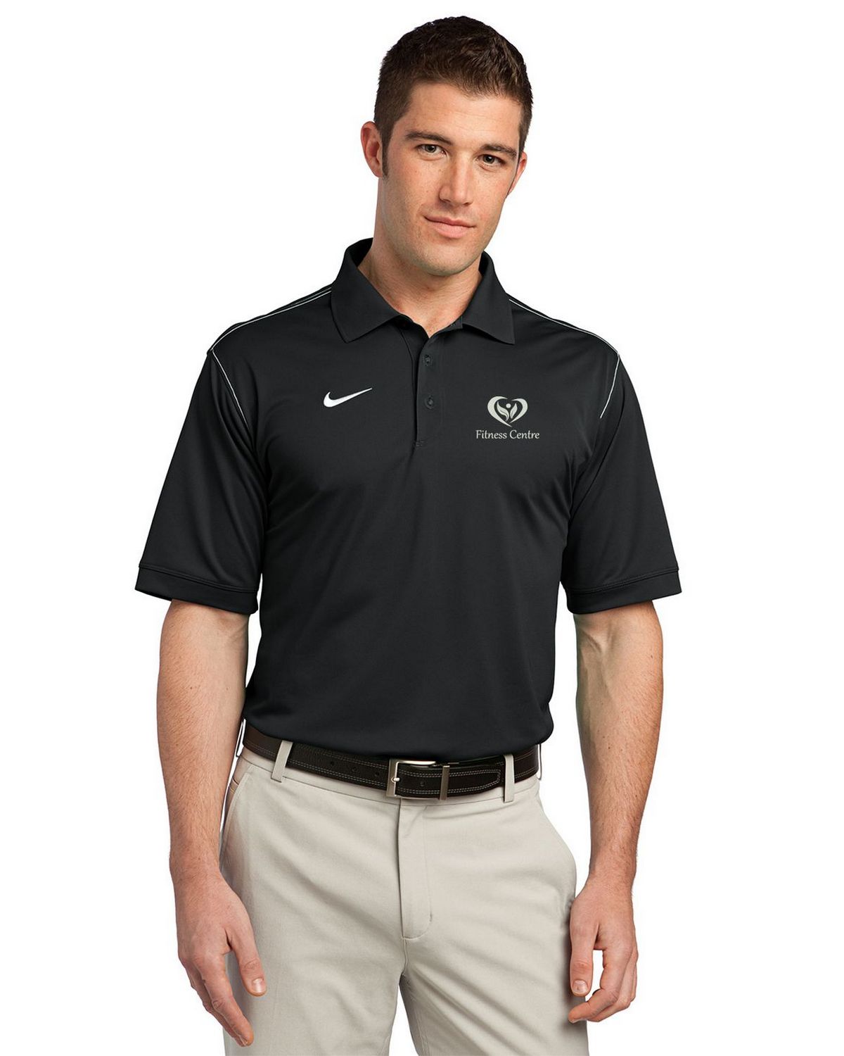 V12 golf Men's Polo Shirts 美品 Nike Golf 443119 Men's Dri-FIT Sport Swoosh Pique Polo Shirt