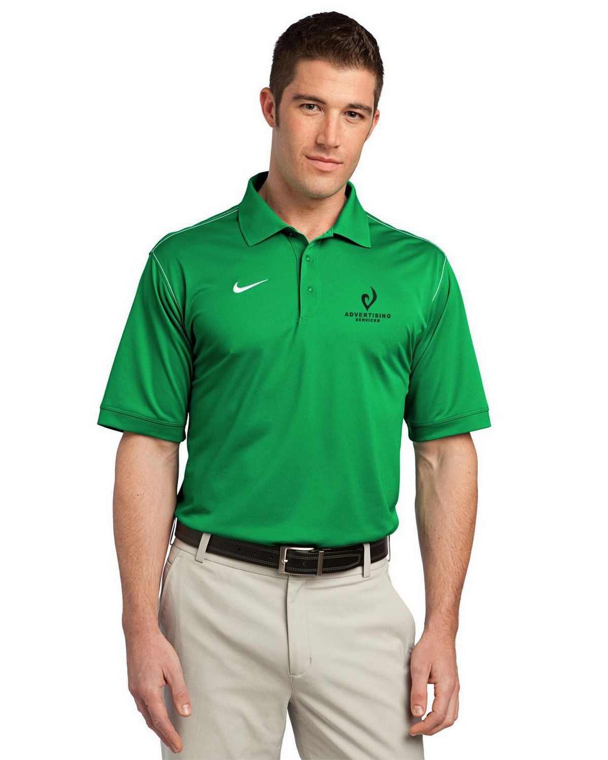 Nike Golf 443119 Men's Dri-FIT Sport Swoosh Pique Polo Shirt
