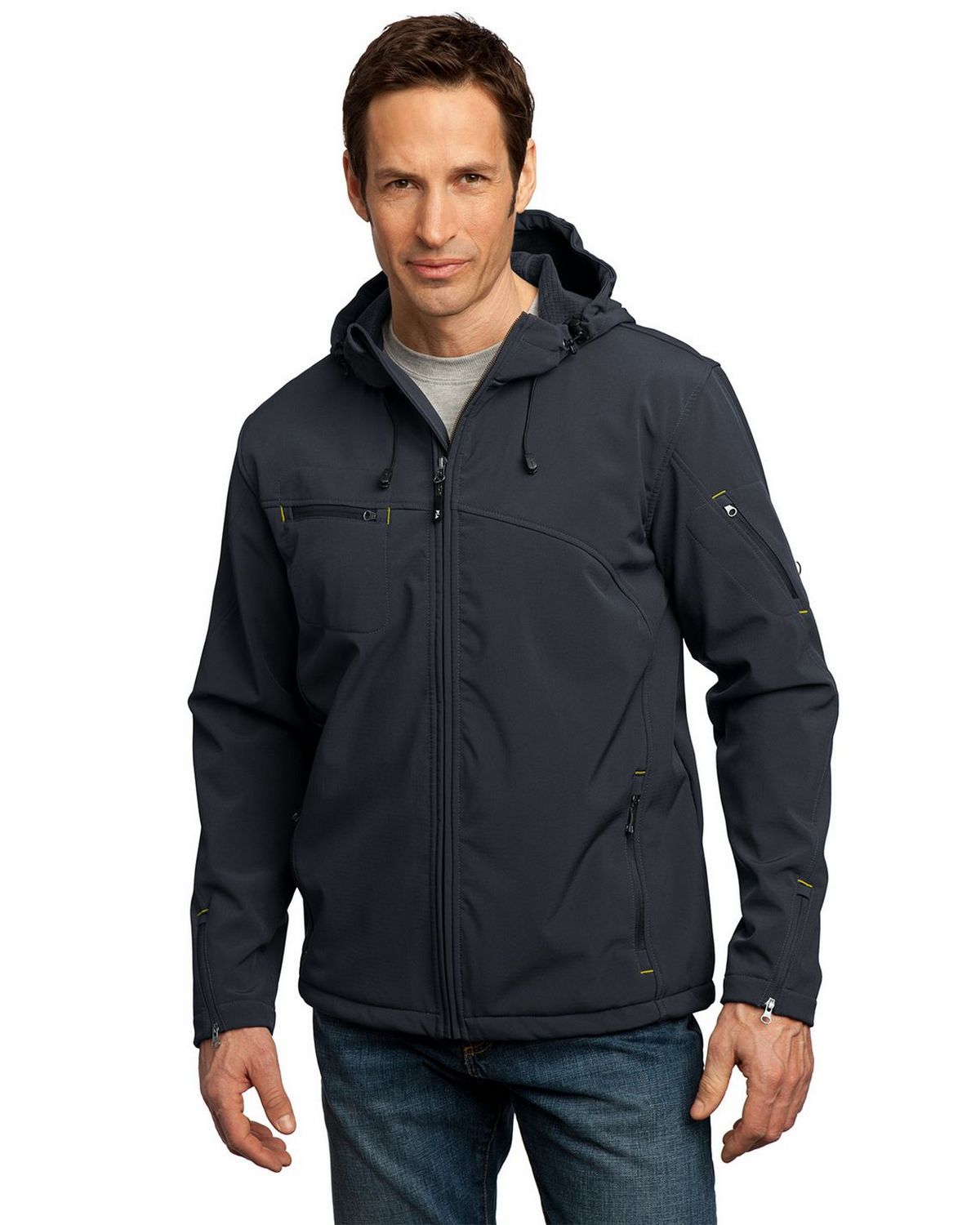 Port Authority J706 Men's Textured Hooded Soft Shell Jacket