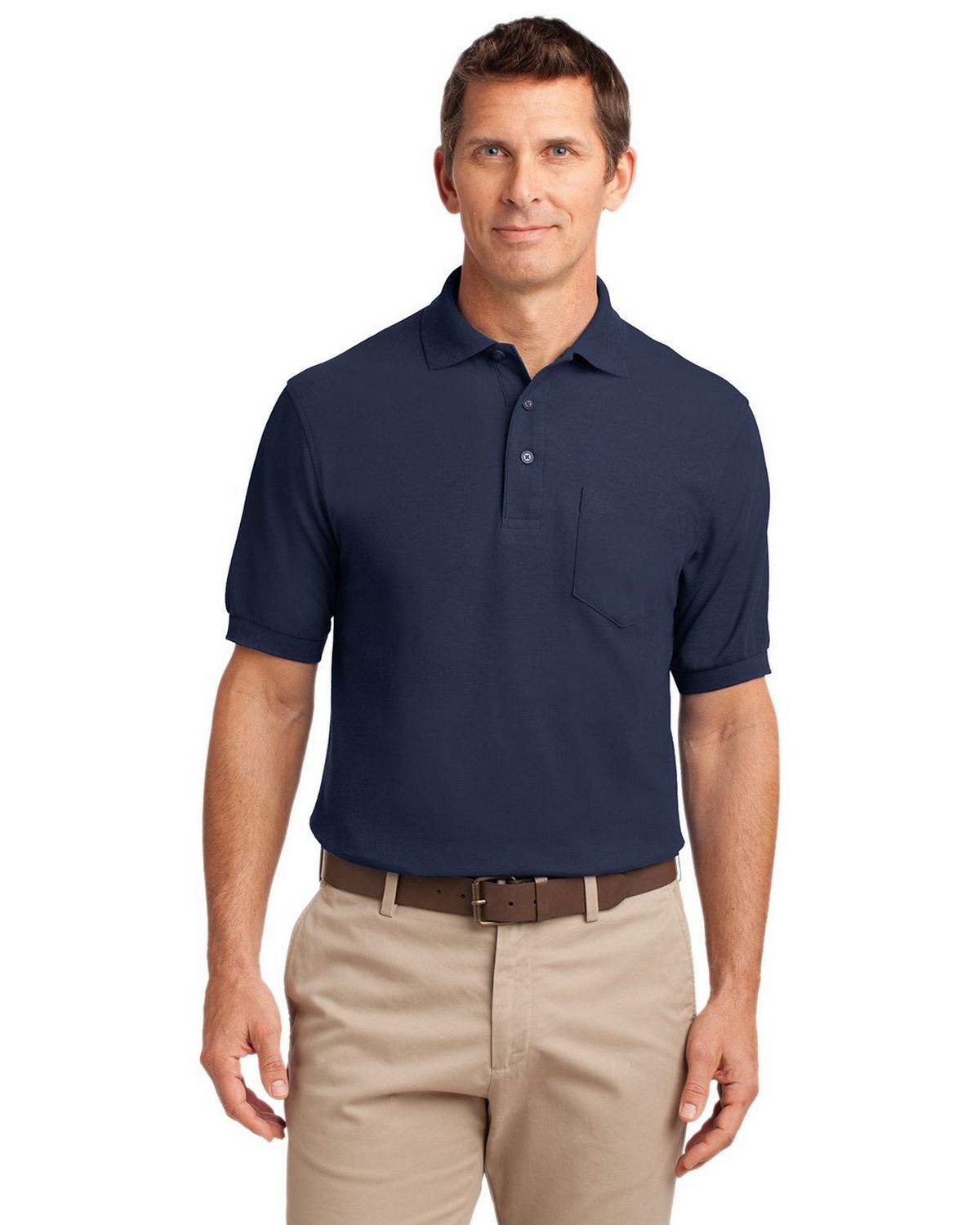 Port Authority K500P Men's Silk Touch Polo with Pocket