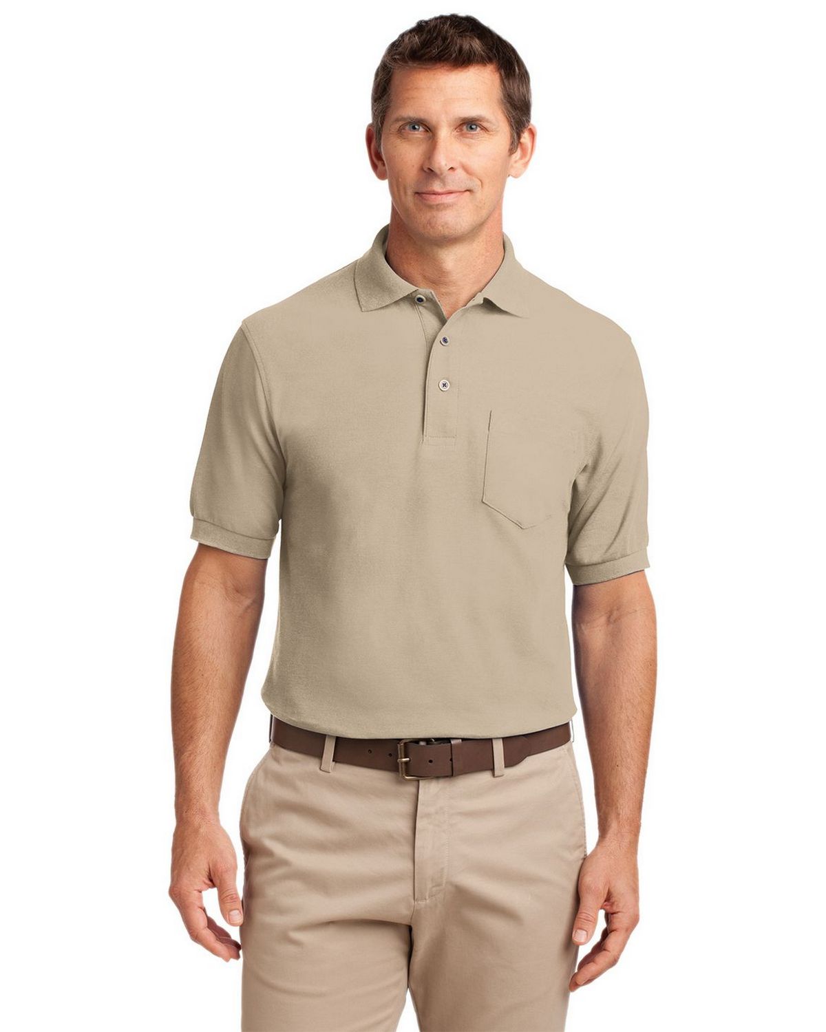 Port Authority K500P Men's Silk Touch Polo with Pocket
