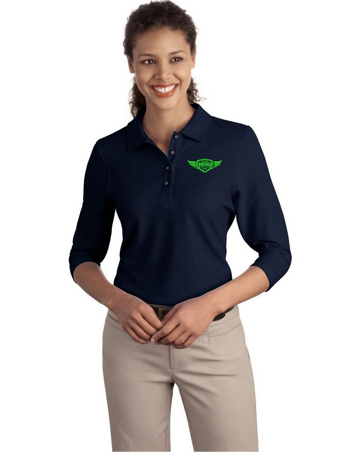 Port Authority L562 Women's Silk Touch 3/4-Sleeve Polo