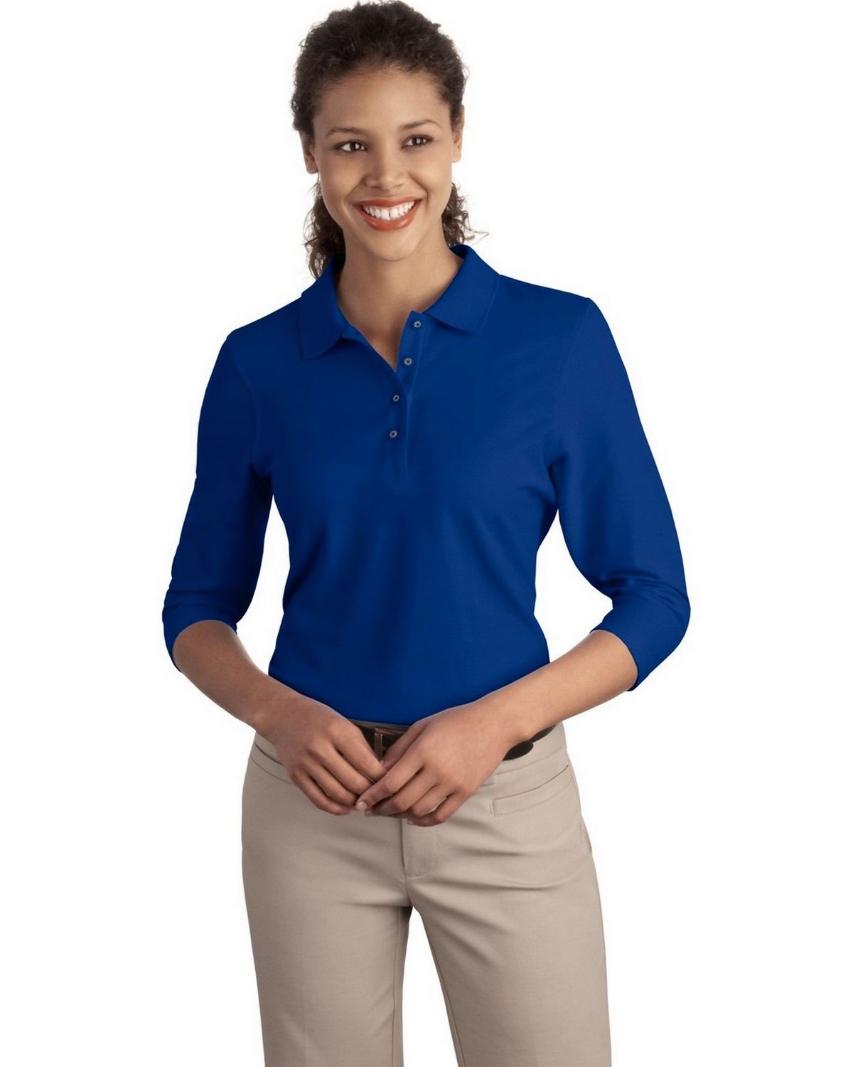 Port Authority L562 Women's Silk Touch 3/4-Sleeve Polo