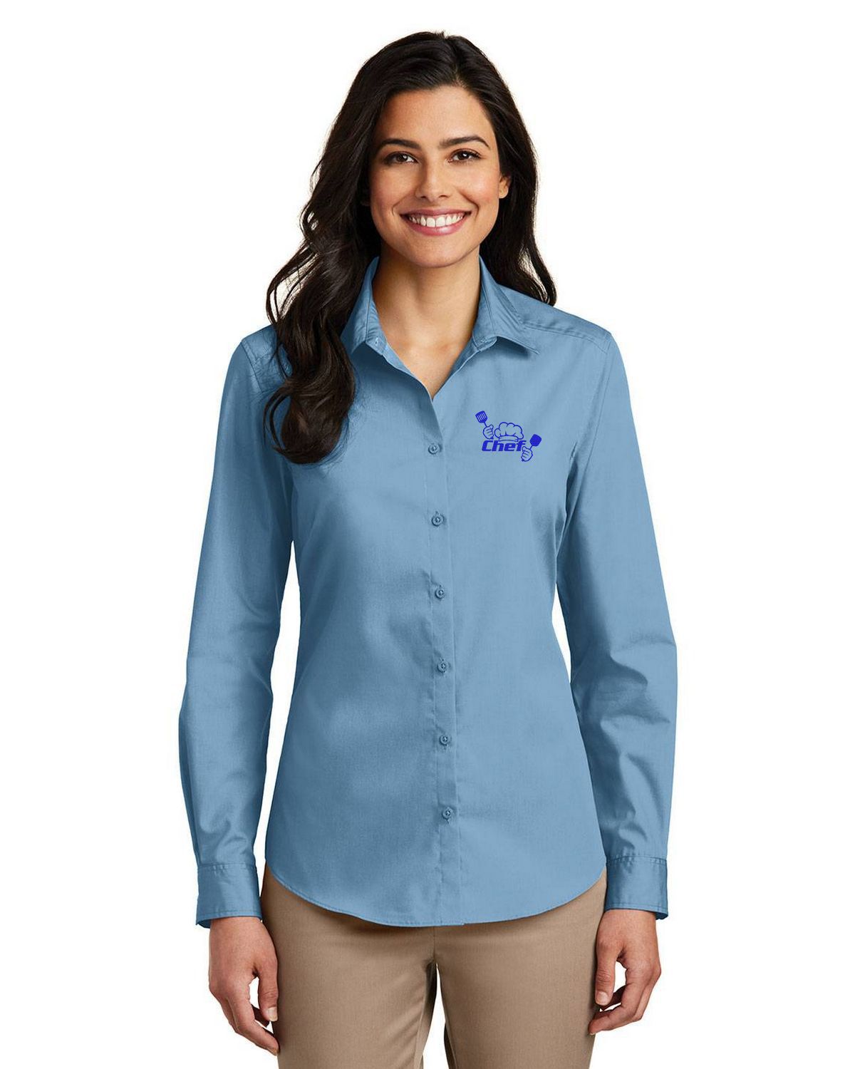 Port Authority LW100 Ladies Long Sleeve Poplin Dress Shirt