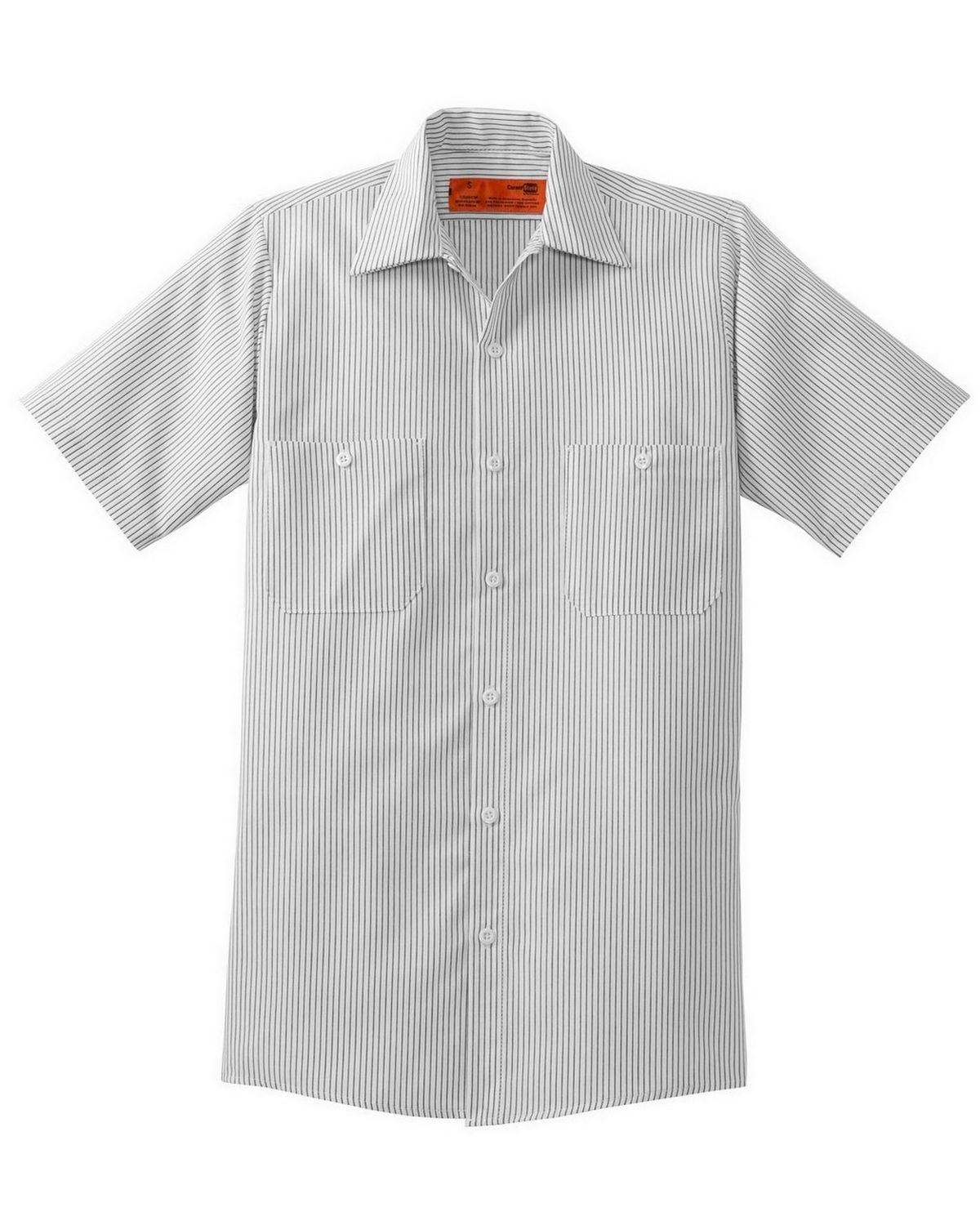 Red Kap CS20 Men Short-Sleeve Striped Industrial Work Shirt