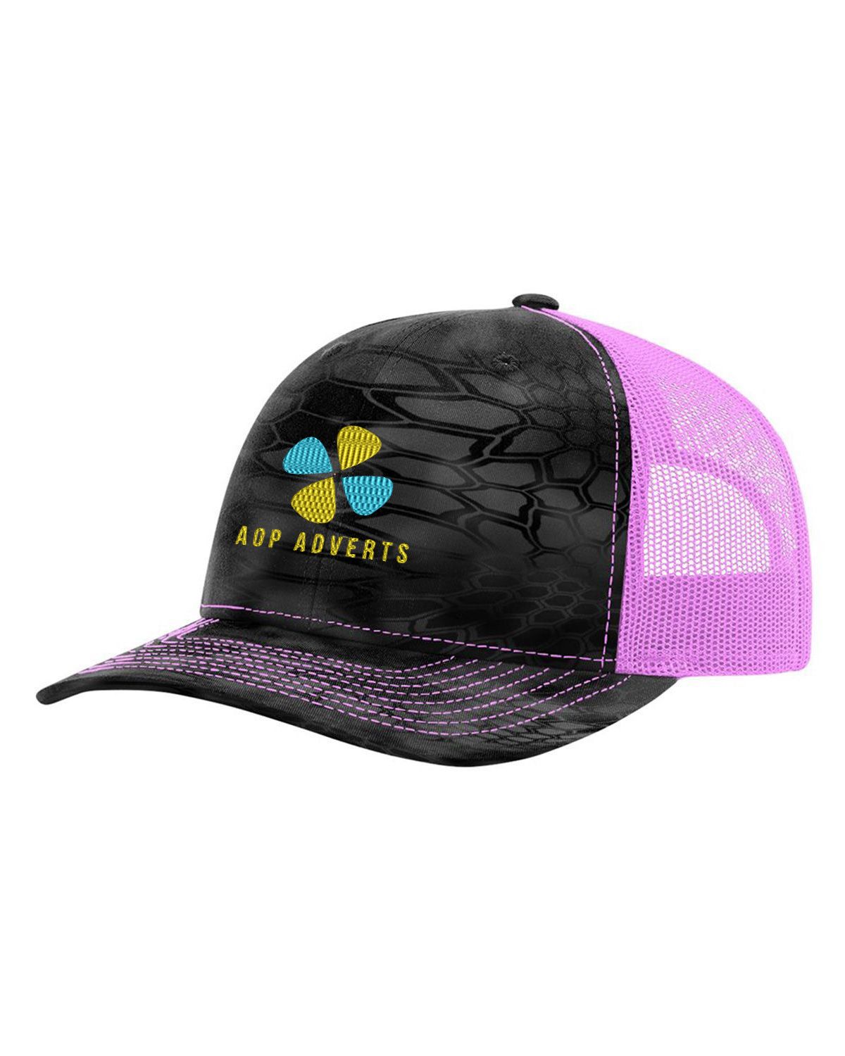 Richardson 112P Patterned Snapback Trucker Cap - Kryptek Typhon Neon Yellow