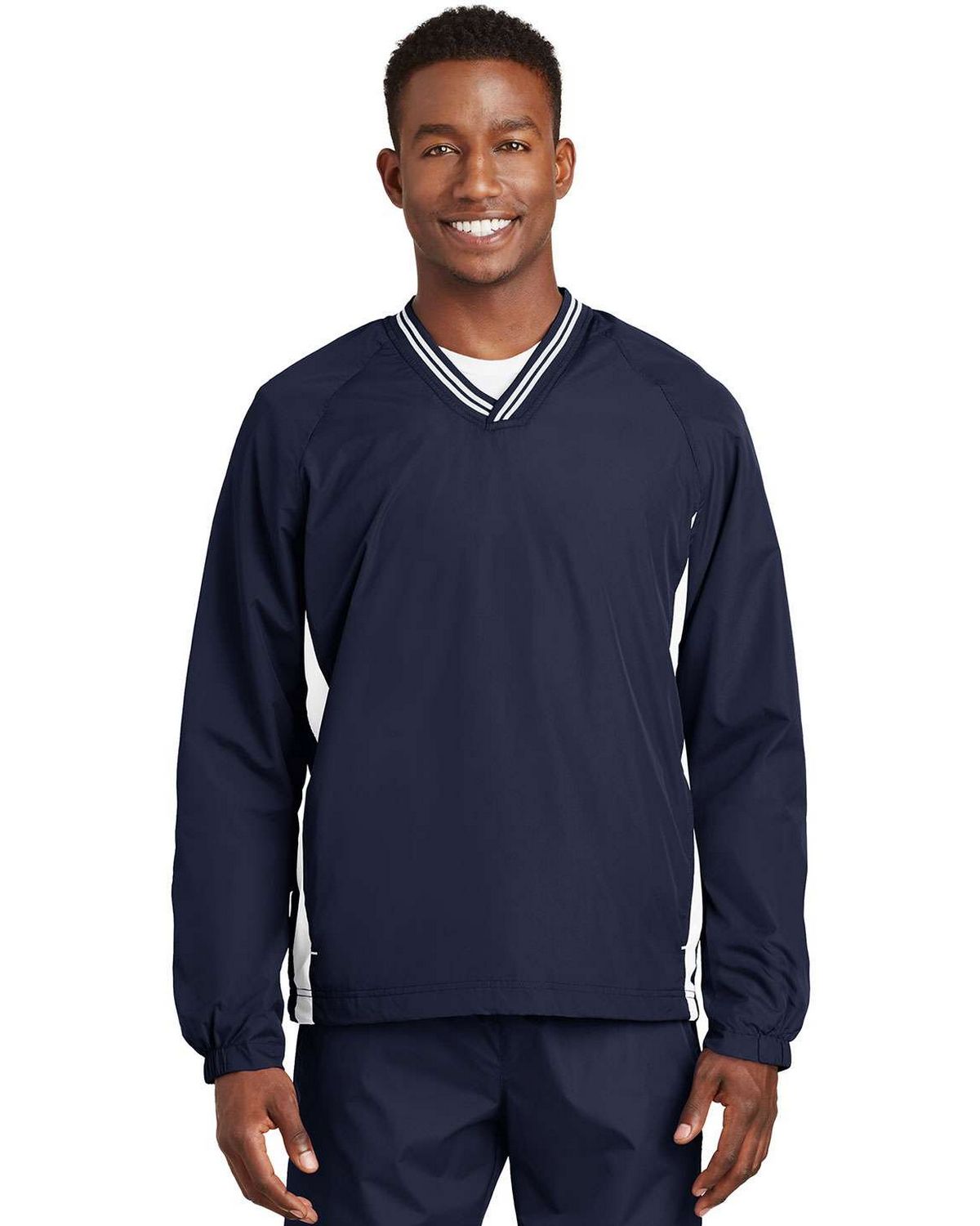 Slant Fin ウィンタースポーツジャケット Sport-Tek JST62 Men's Tipped V-Neck Raglan Wind Shirt