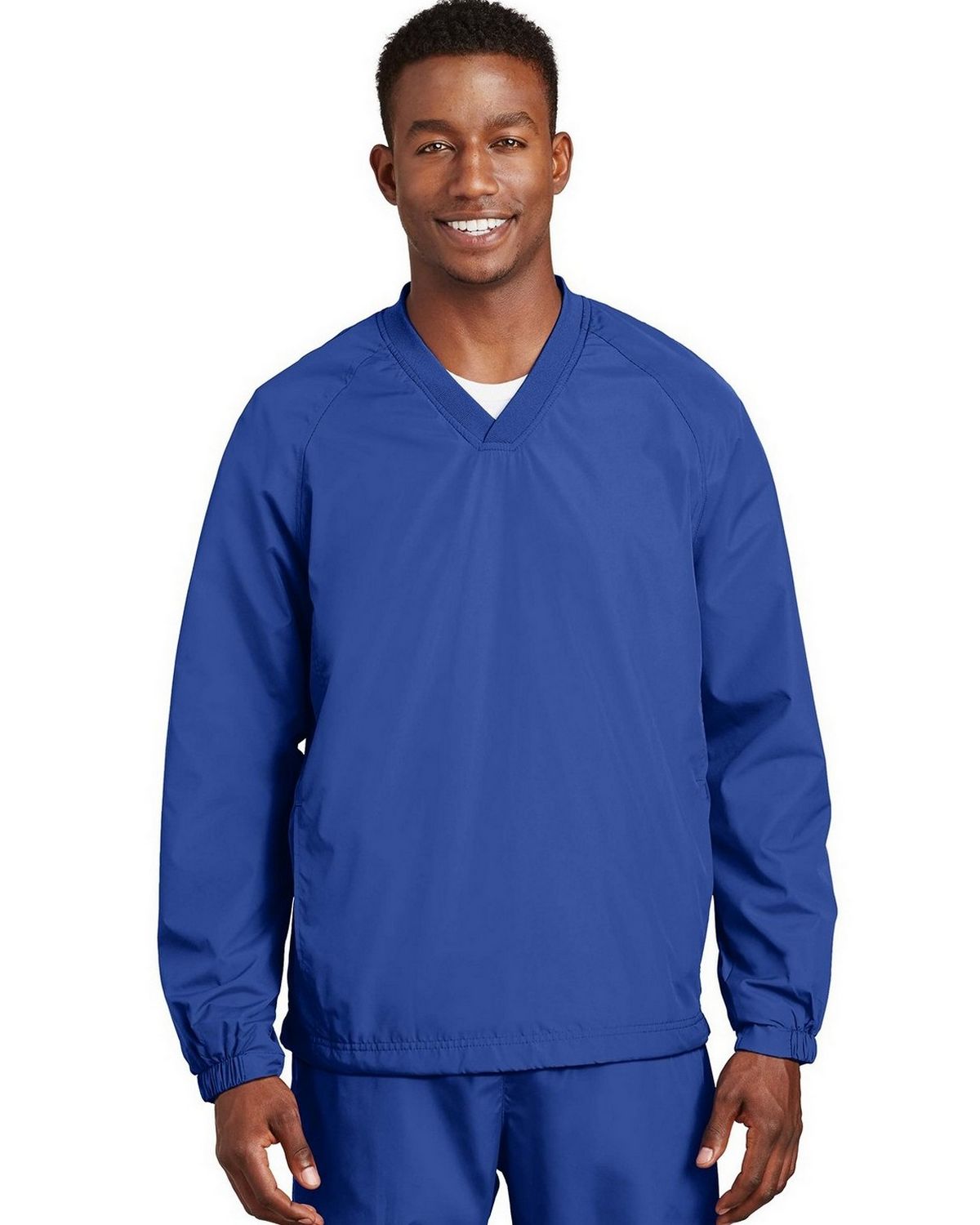 Sport-Tek JST72 Men's V-Neck Raglan Wind Shirt