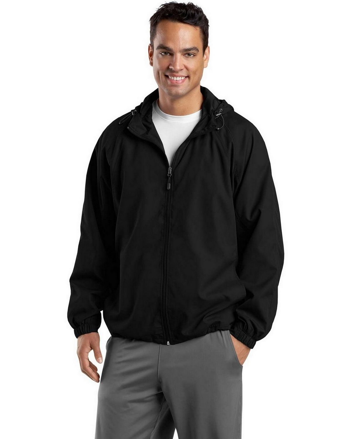 Sport-Tek JST73 Men's Hooded Raglan Jacket