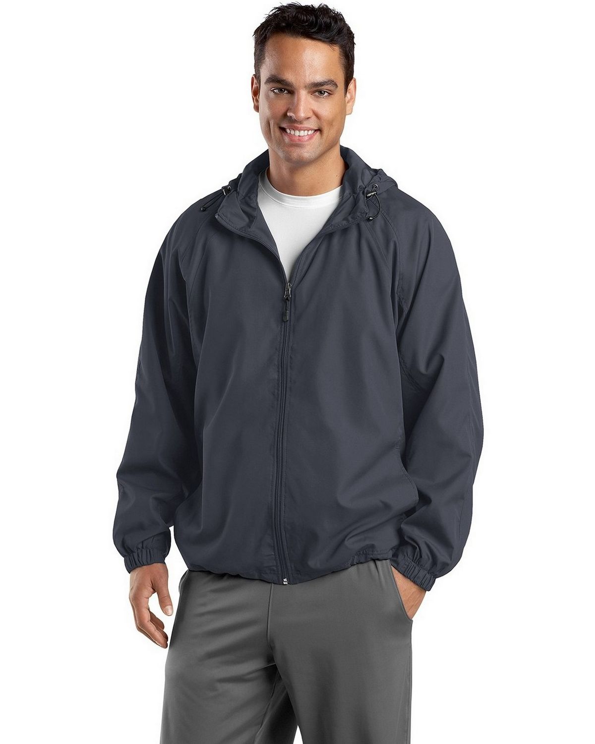Sport-Tek JST73 Men's Hooded Raglan Jacket