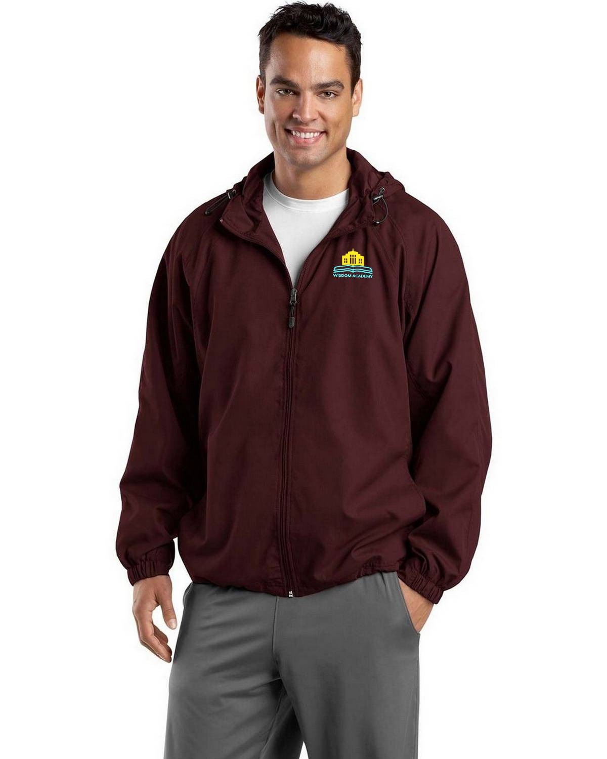 Sport-Tek JST73 Men's Hooded Raglan Jacket