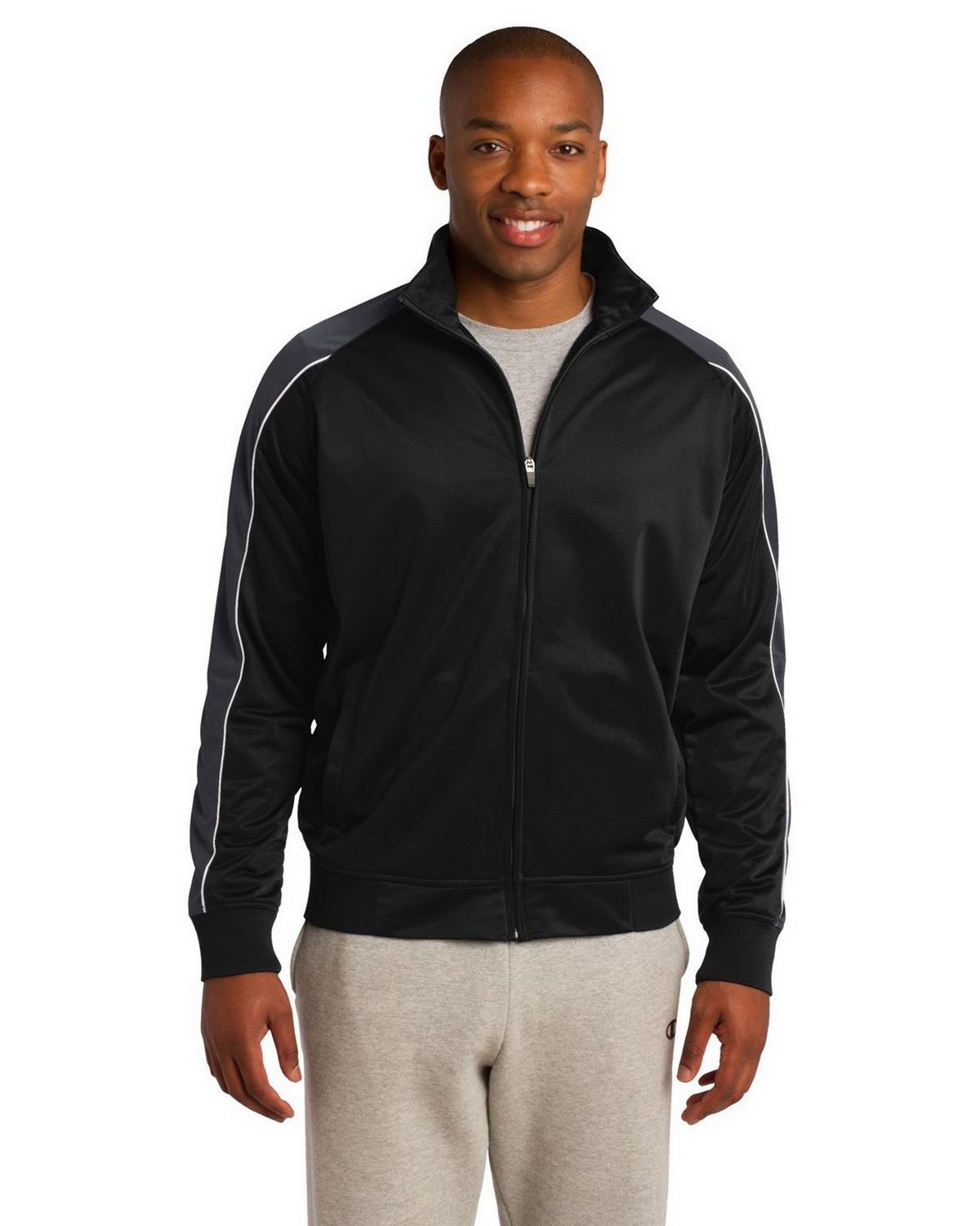 Sport-Tek JST92 Men's Piped Tricot Track Jacket