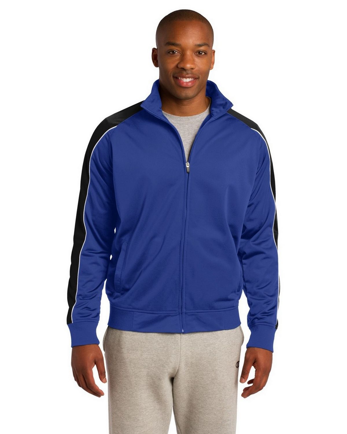 Sport-Tek JST92 Men's Piped Tricot Track Jacket