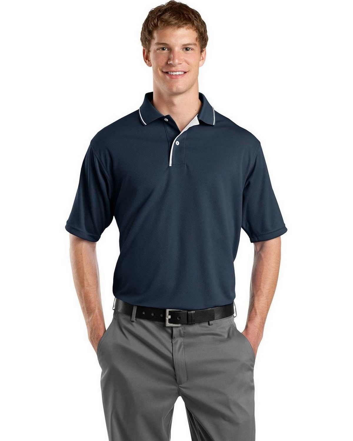 Sport-Tek K467 Men's Dri-Mesh Polo with Tipped Collar and Piping