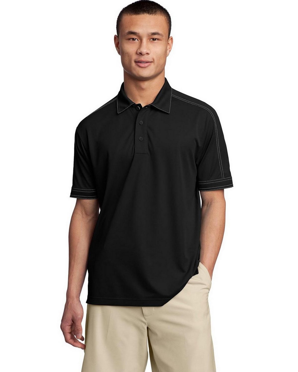 Sport-Tek ST659 Men's Contrast Stitch Micropique Sport-Wick Polo