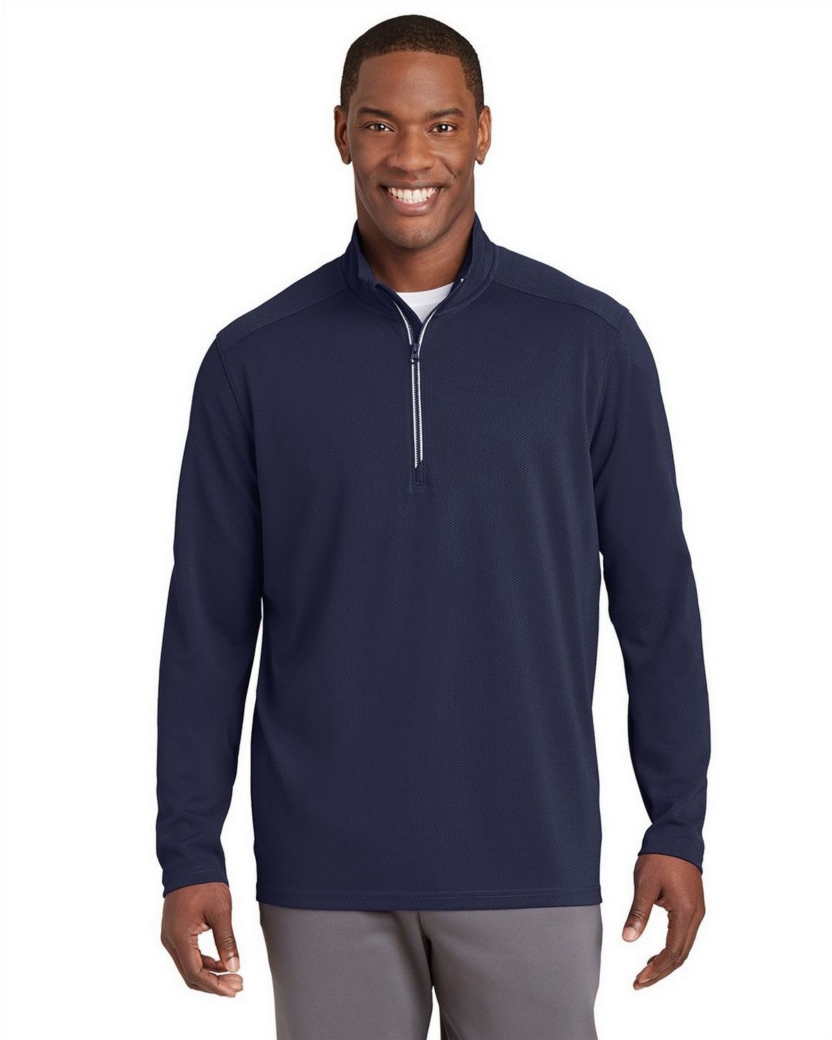 Sport-Tek ST860 Men's Sport-Wick Textured 1/4-Zip Pullover