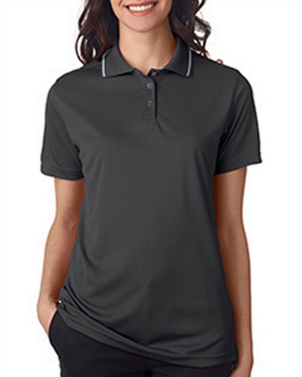 Ultraclub 8394L Women's Polo with Tipped Collar