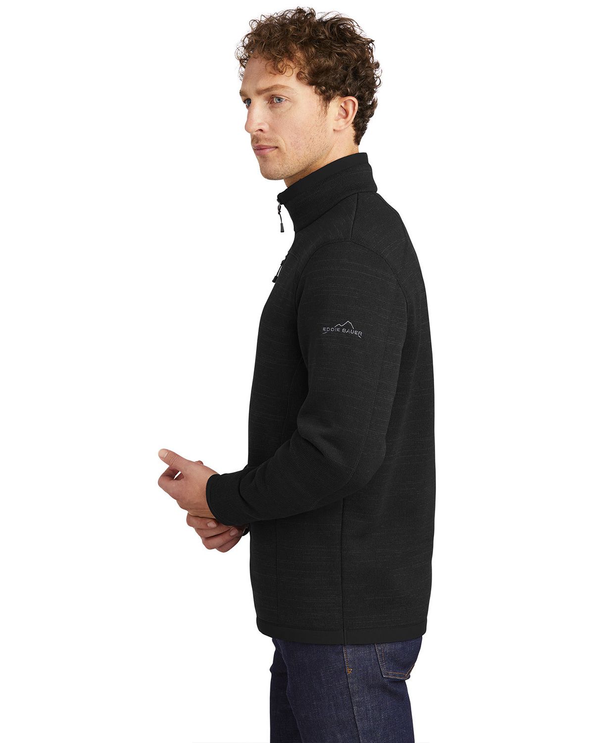 USA製Eddie BauerEBTEK1/4ジップトレーナーXLブラック Eddie Bauer EB254 Quarter-Zip Pullover with Custom Embroidery