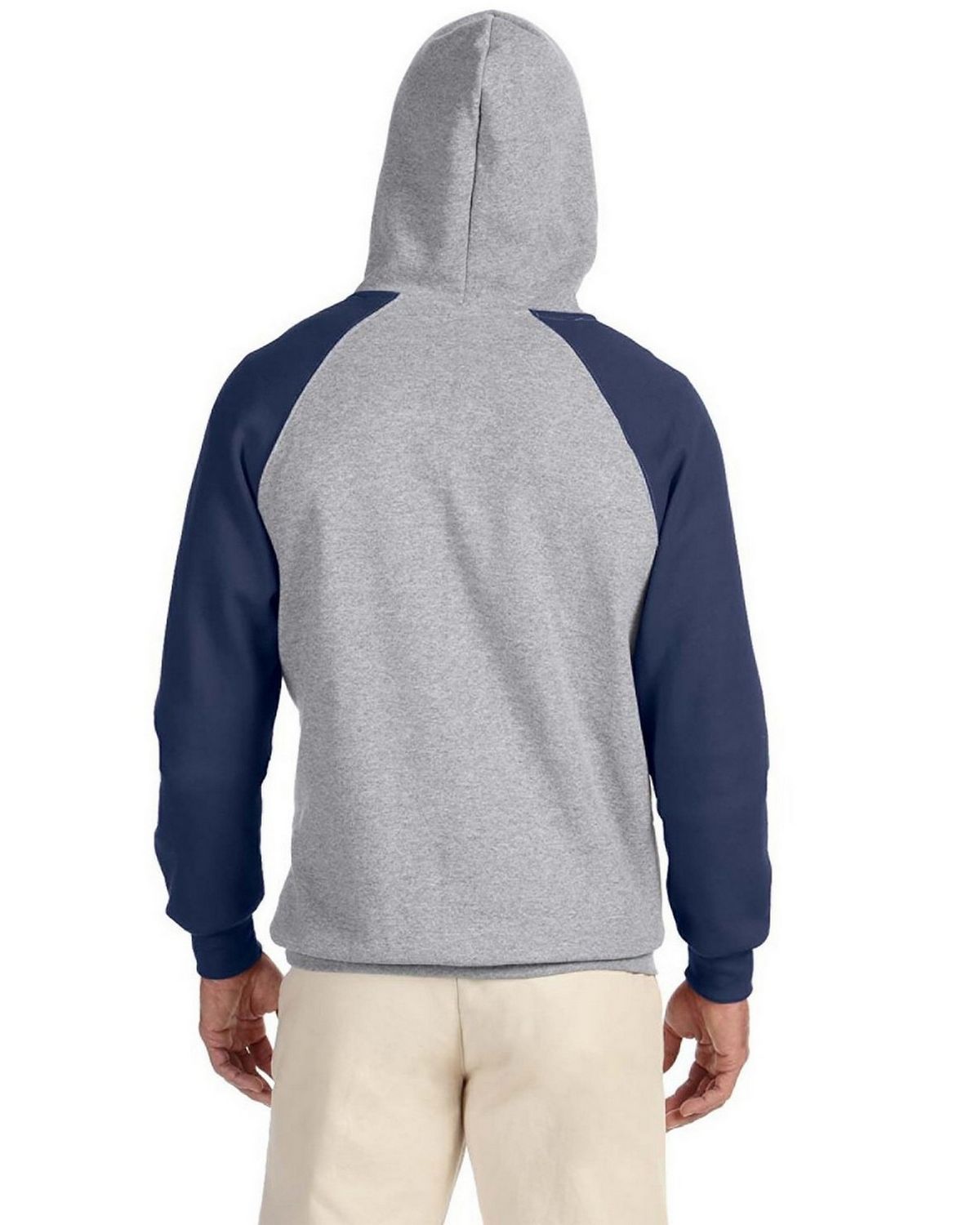 Jerzees 96CR Men's 50/50 NuBlend Colorblock Raglan Pullover Hood