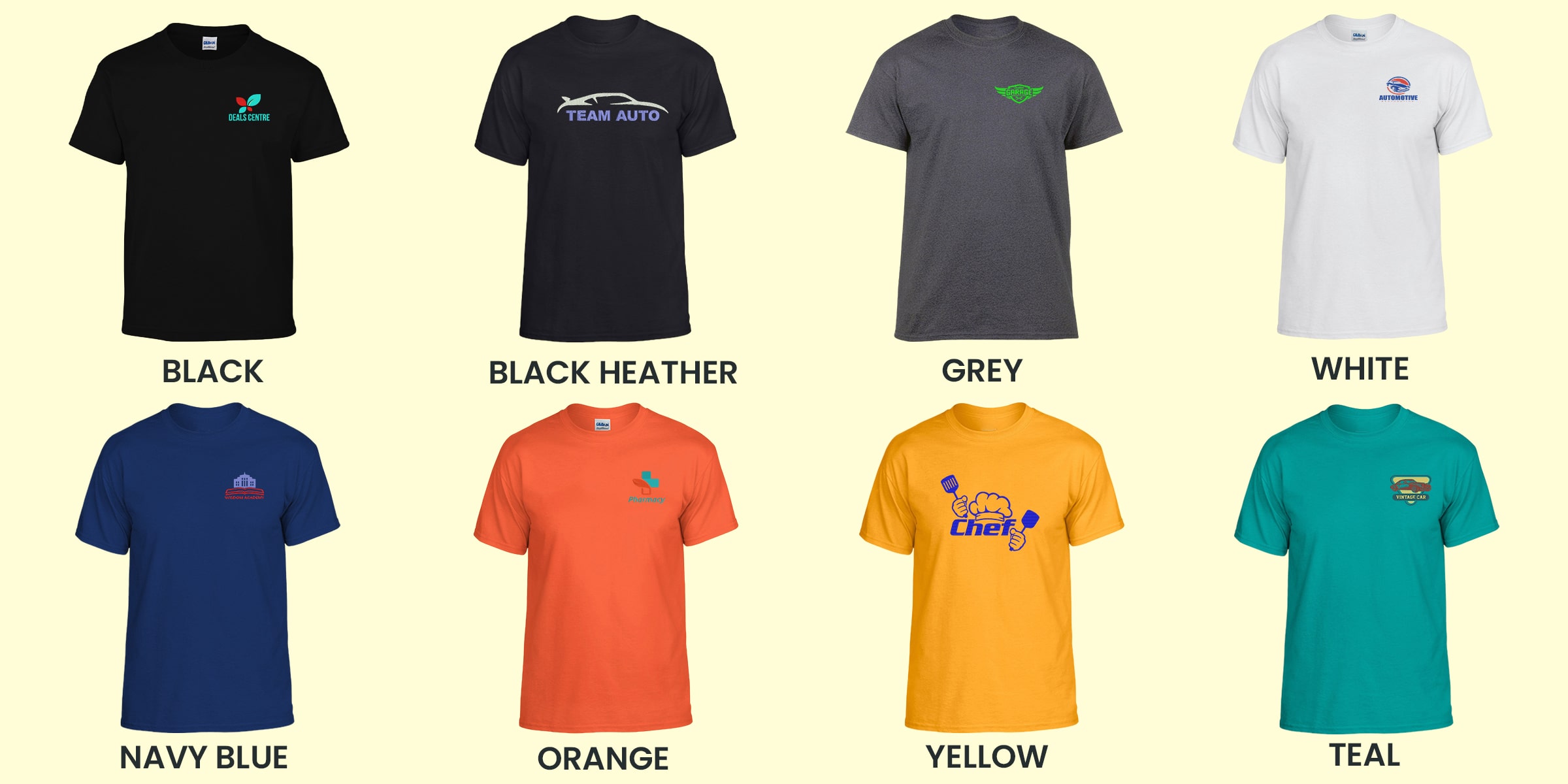 8 most popular t-shirt colors