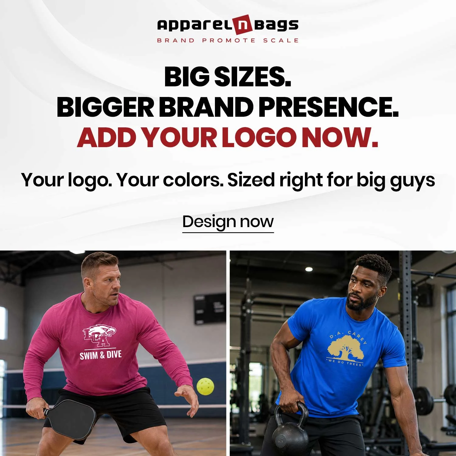 Big sizes. Bigger brand presence. Add your logo now. Big sizes. Bigger brand presence. Add your logo now.