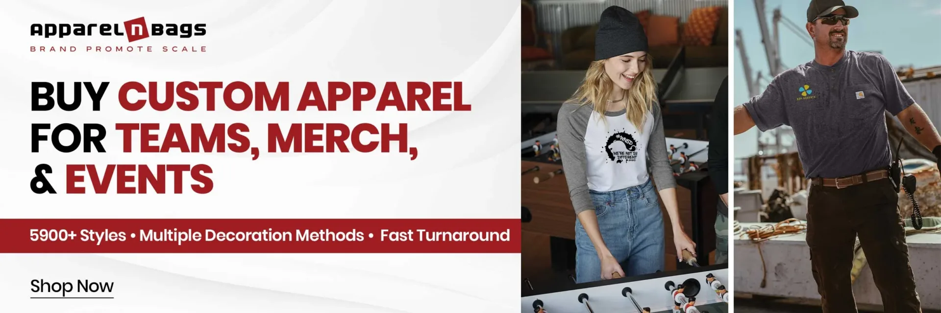 Buy Custom Apparel for Teams, Merch, & Events