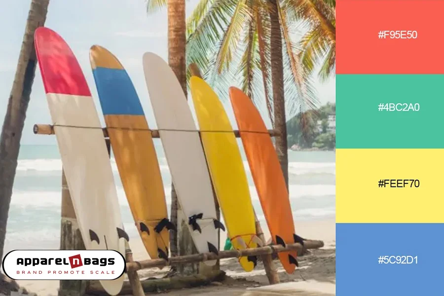 Sports Color Palette 9: Surf Themed Design Sports Color Palette 3 Competitive Spirit