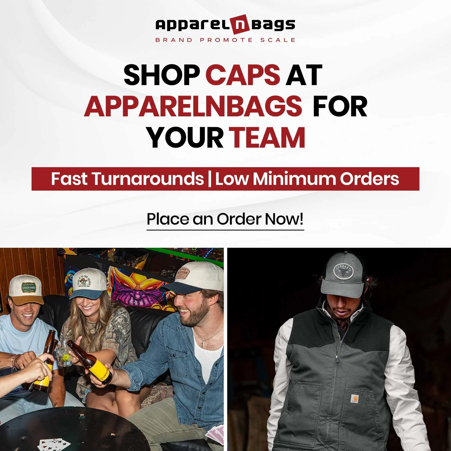 Shop Caps at ApparelnBags for Your Team