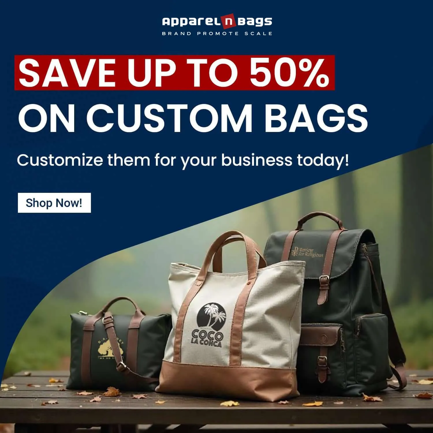 save on custom bags