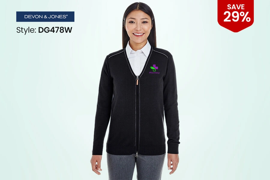 Women's Casual V-Neck Cardigan Sweater With Hood - Button Down Long Sleeve Hoodie