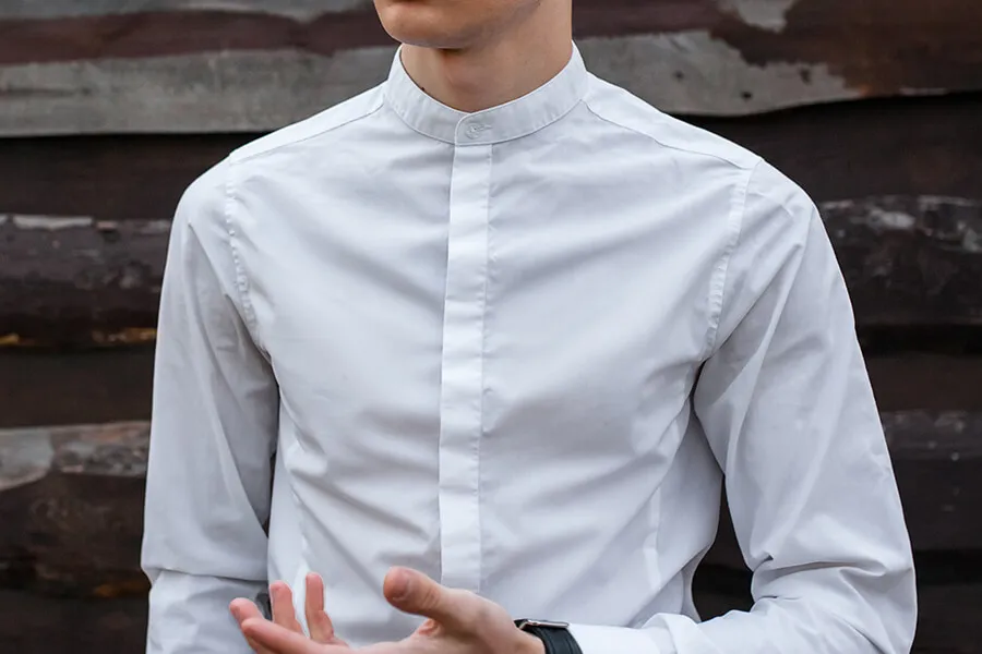 Band Collar Dress Shirt Band Collar Dress Shirt